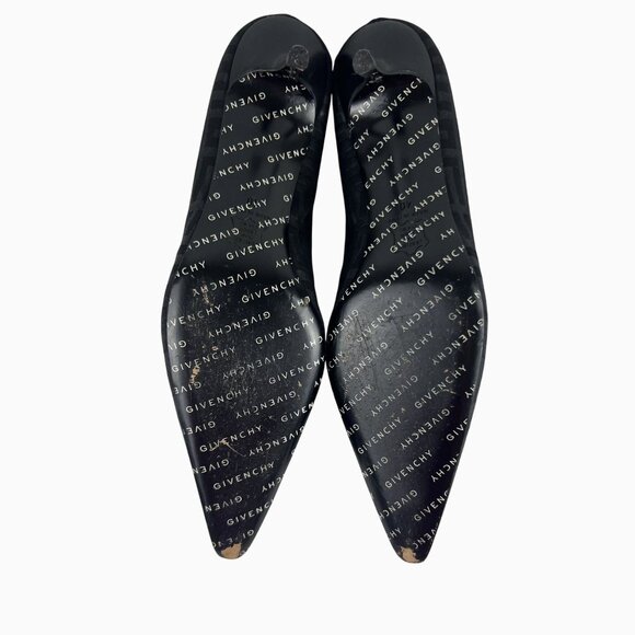 Givenchy Classic Womens Size 40 Black Monogram Pointed Toe Kitten Heel Pumps - Picture 10 of 13